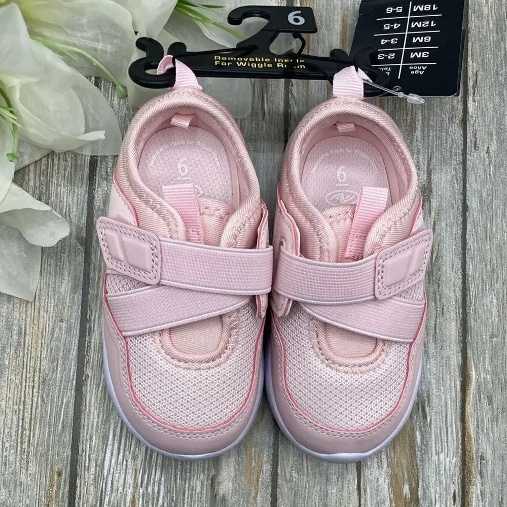 Baby Girls Cross Strap Sneakers Shoes Size 6